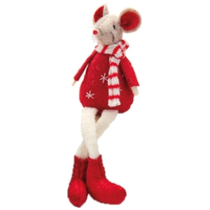 Muis met hangende benen