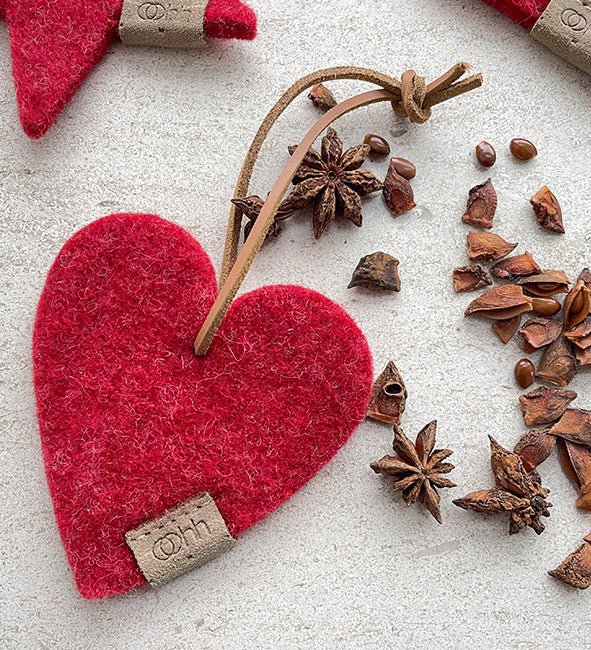 Zero Waste wool Hartje rood
