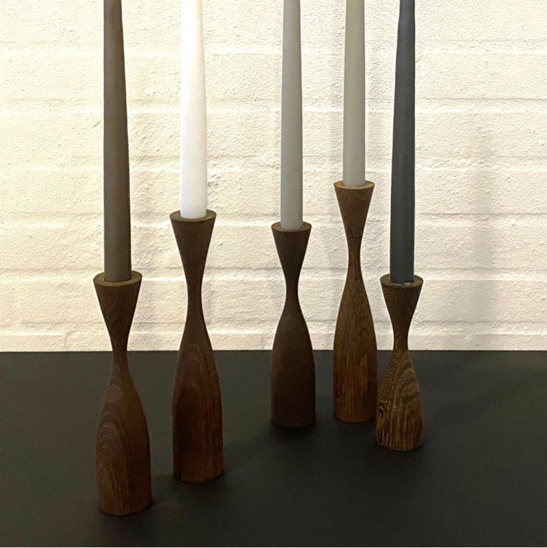 Kandelaars By Brorson Shape gerookt eiken