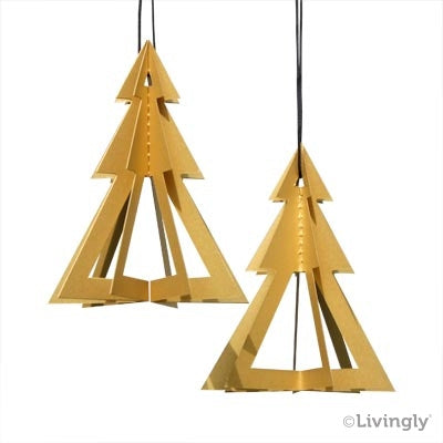 Kerstbomen goud 2 stuk