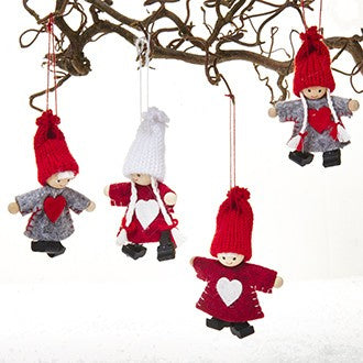 ZZ Kerstmeisjes/jongens hangend 4 st