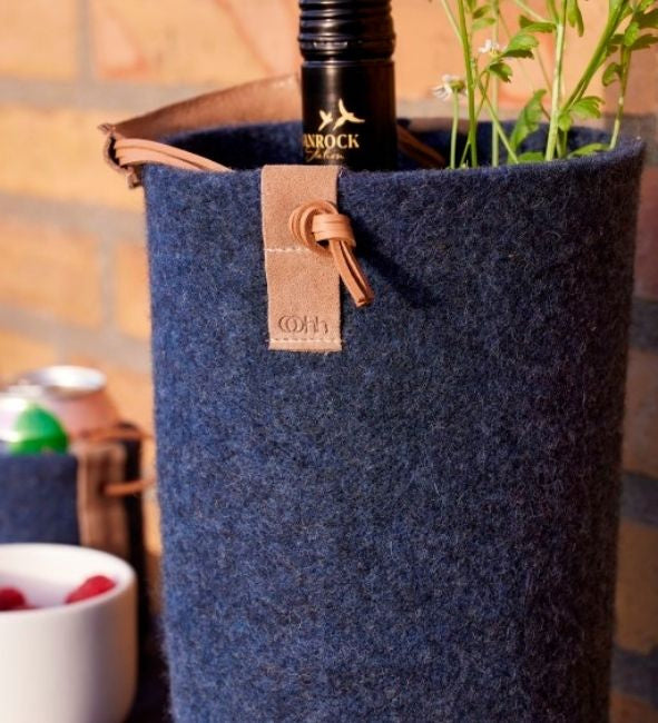 Wijnkoeler Zero Waste wool blauw
