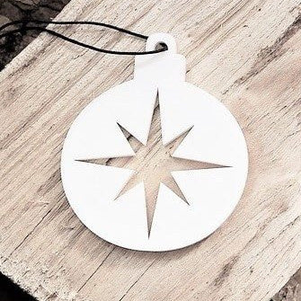 Kerstbal ster wit