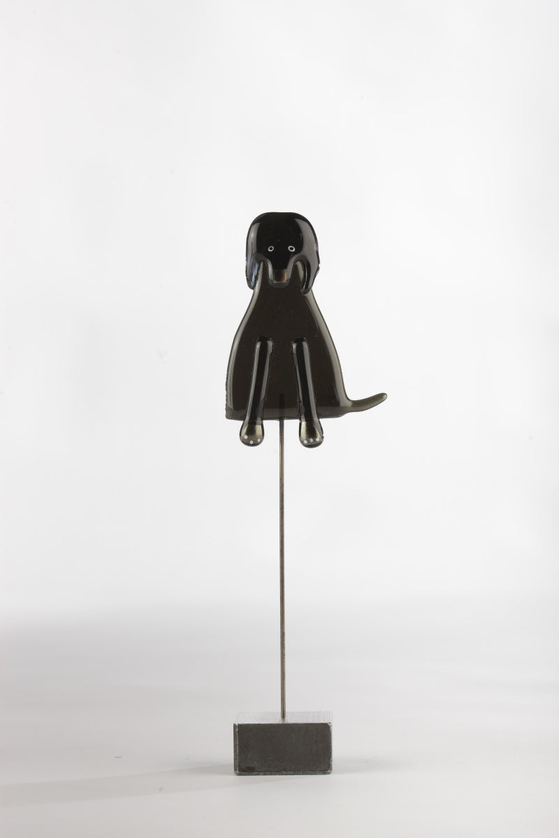 Glaskunst Hond zwart
