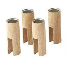 Set kaarsenhouders Circle blank eiken