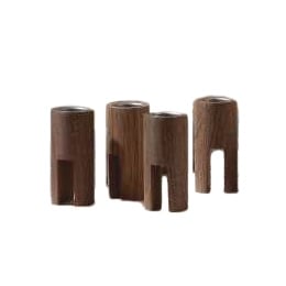 Set kaarsenhouders Circle gerookt eiken