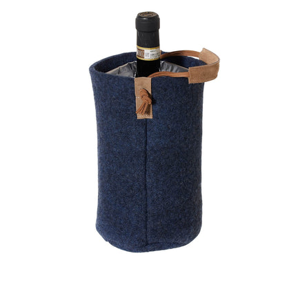 Wijnkoeler Zero Waste wool blauw